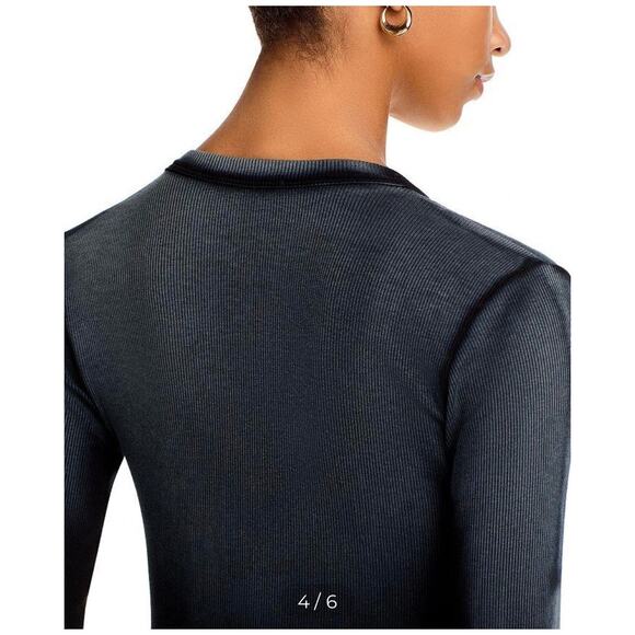 Cotton Citizen Verona V Neck Mid Top Black Ombre Womens Sz Large NWT Made In USA - Picture 2 of 13